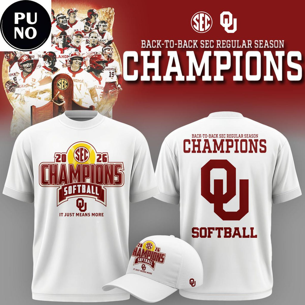 Oklahoma Sooners Softball 2026 Back-to-Back SEC Regular Season Champions Hoodie Shirt