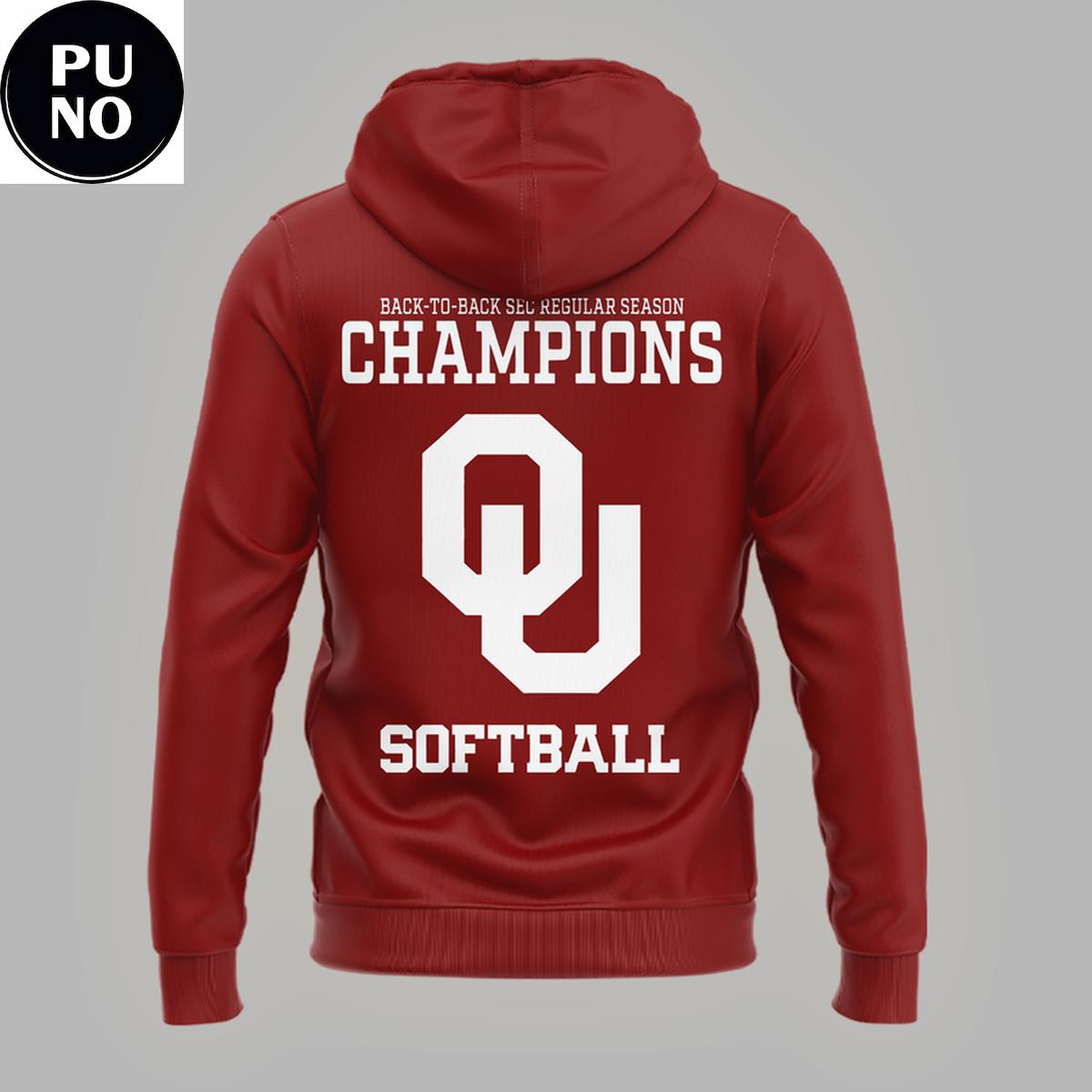 Oklahoma Sooners Softball 2026 Back-to-Back SEC Regular Season Champions Hoodie Shirt