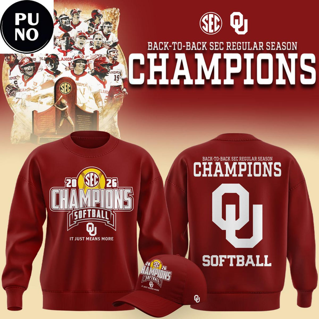 Oklahoma Sooners Softball 2026 Back-to-Back SEC Regular Season Champions Hoodie Shirt
