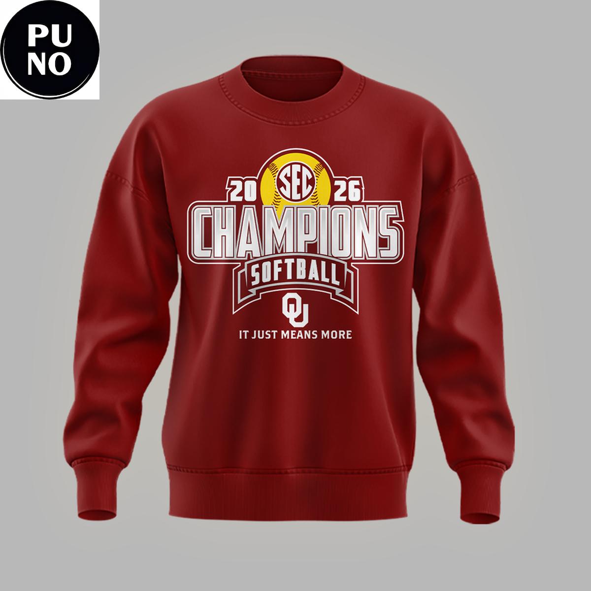 Oklahoma Sooners Softball 2026 Back-to-Back SEC Regular Season Champions Hoodie Shirt