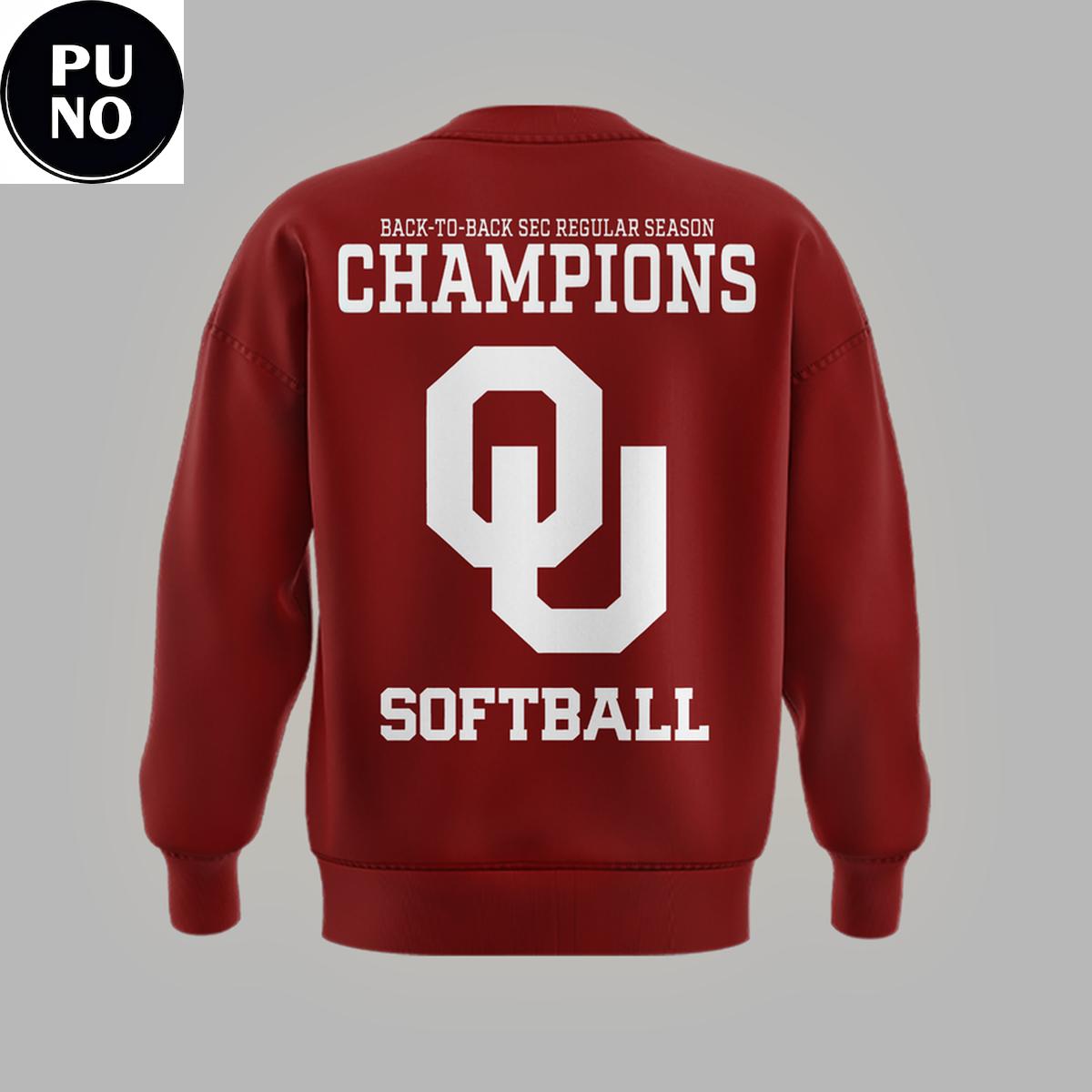 Oklahoma Sooners Softball 2026 Back-to-Back SEC Regular Season Champions Hoodie Shirt