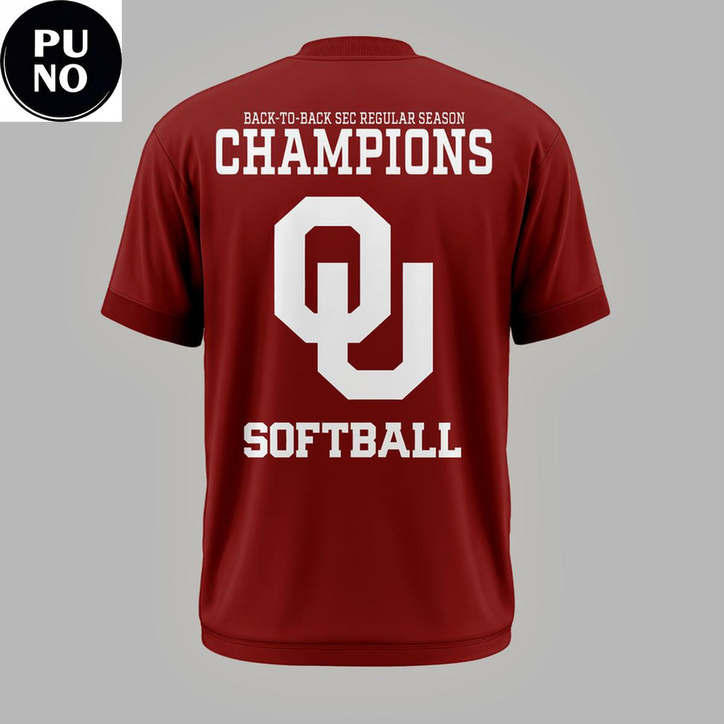 Oklahoma Sooners Softball 2026 Back-to-Back SEC Regular Season Champions Hoodie Shirt