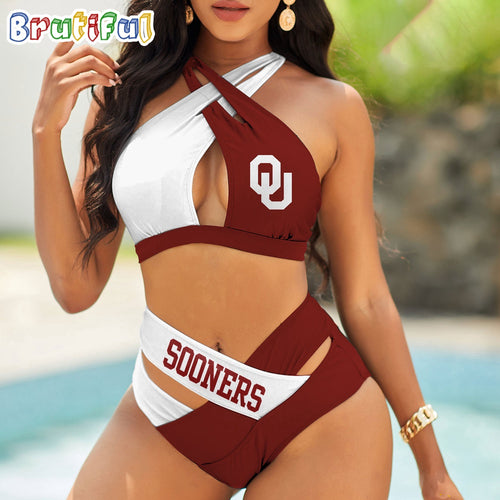 Oklahoma Sooners Women Bikini Set Sporty Bikini Sets