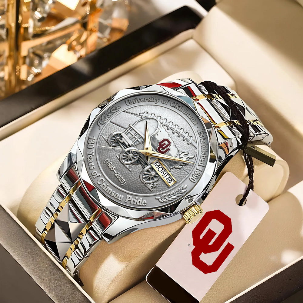 Oklahoma Sooners Football 130th Anniversary 2025 Alloy Luxury Quartz Watch - TANTN17819