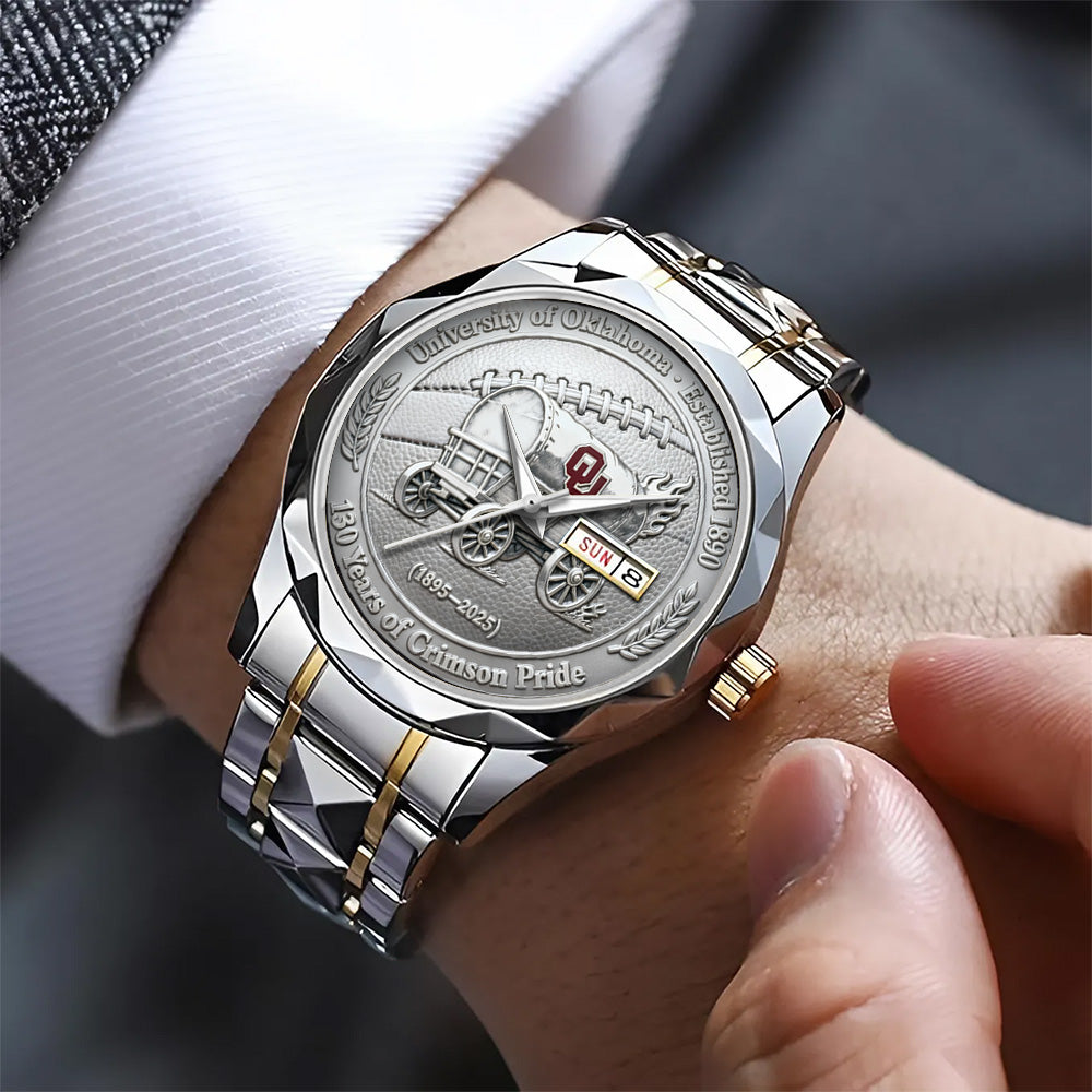 Oklahoma Sooners Football 130th Anniversary 2025 Alloy Luxury Quartz Watch - TANTN17819
