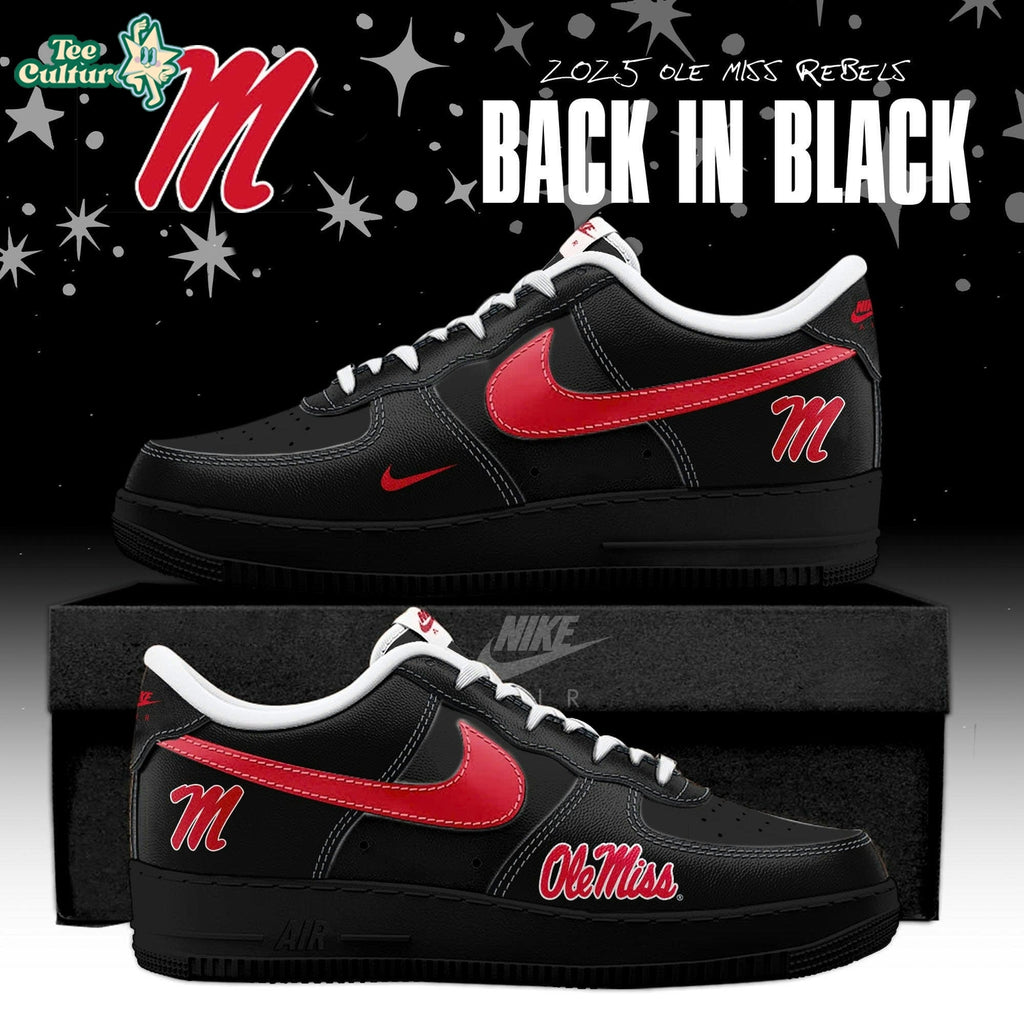 Ole Miss Rebels “Back In Black” Custom AF1 Sneakers