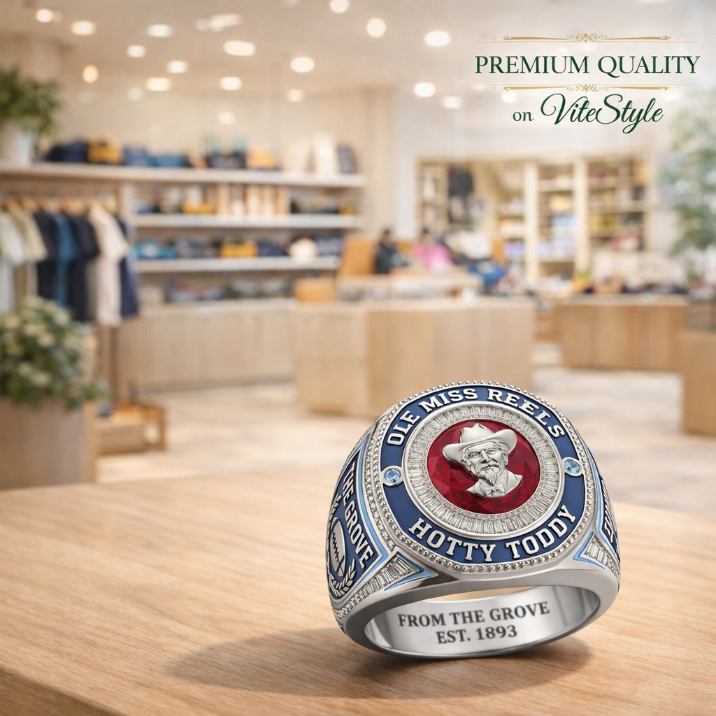 Ole Miss Rebels Hotty Toddy Championship 3D Ring