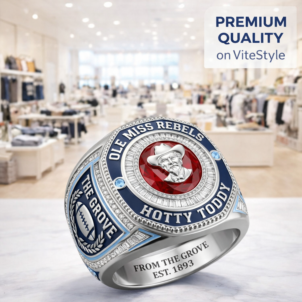 Ole Miss Rebels Hotty Toddy Championship 3D Ring