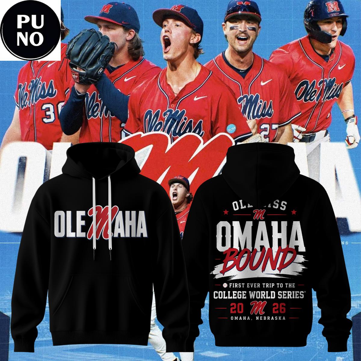 Ole Miss Rebels NCAA Baseball College World Series 2026 Omaha Bound Hoodie T-Shirt