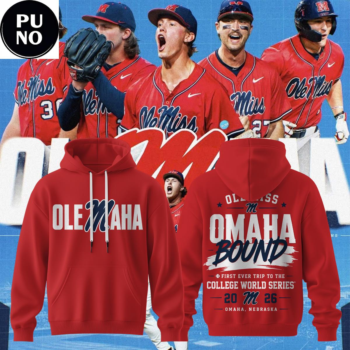 Ole Miss Rebels NCAA Baseball College World Series 2026 Omaha Bound Hoodie T-Shirt