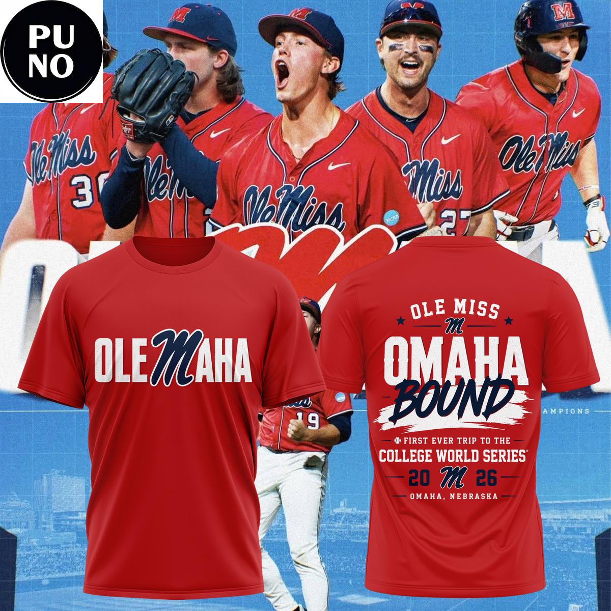 Ole Miss Rebels NCAA Baseball College World Series 2026 Omaha Bound Hoodie T-Shirt