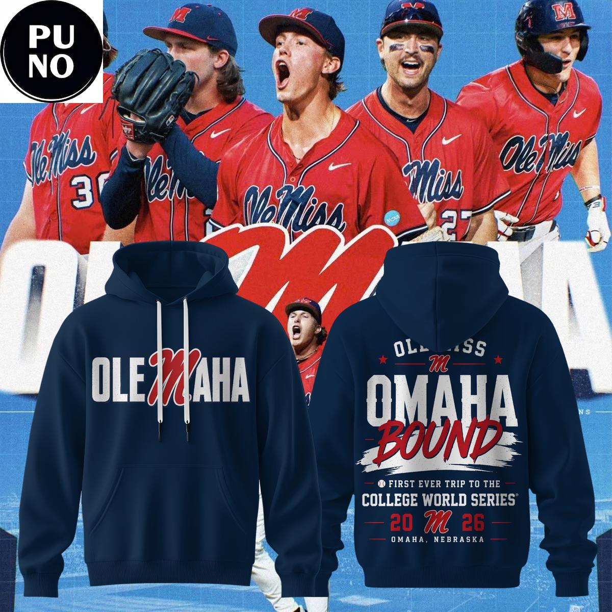 Ole Miss Rebels NCAA Baseball College World Series 2026 Omaha Bound Hoodie T-Shirt