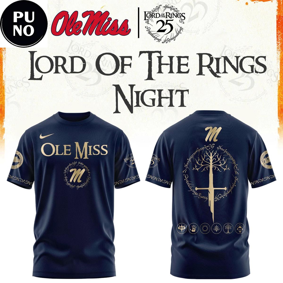 Ole Miss Rebels x Lord Of The Rings Night 2026 Hoodie T-Shirt