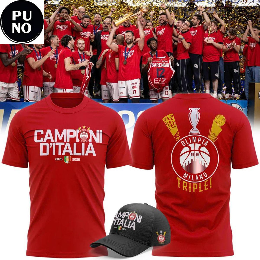 Olimpia Milano 2026 Campioni d'Italia T-Shirt