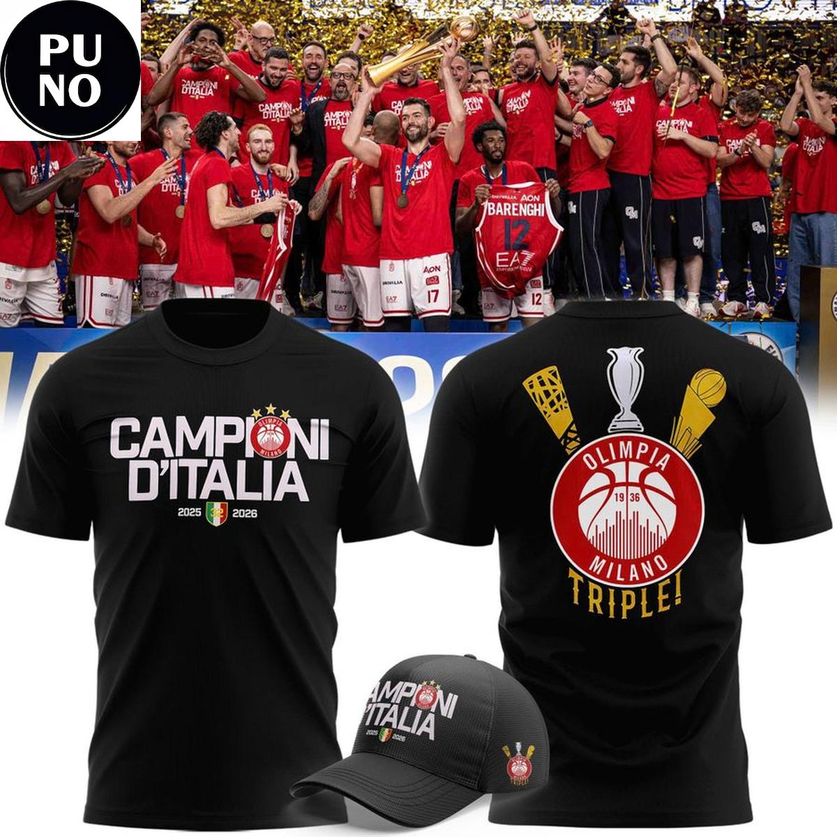 Olimpia Milano 2026 Campioni d'Italia T-Shirt