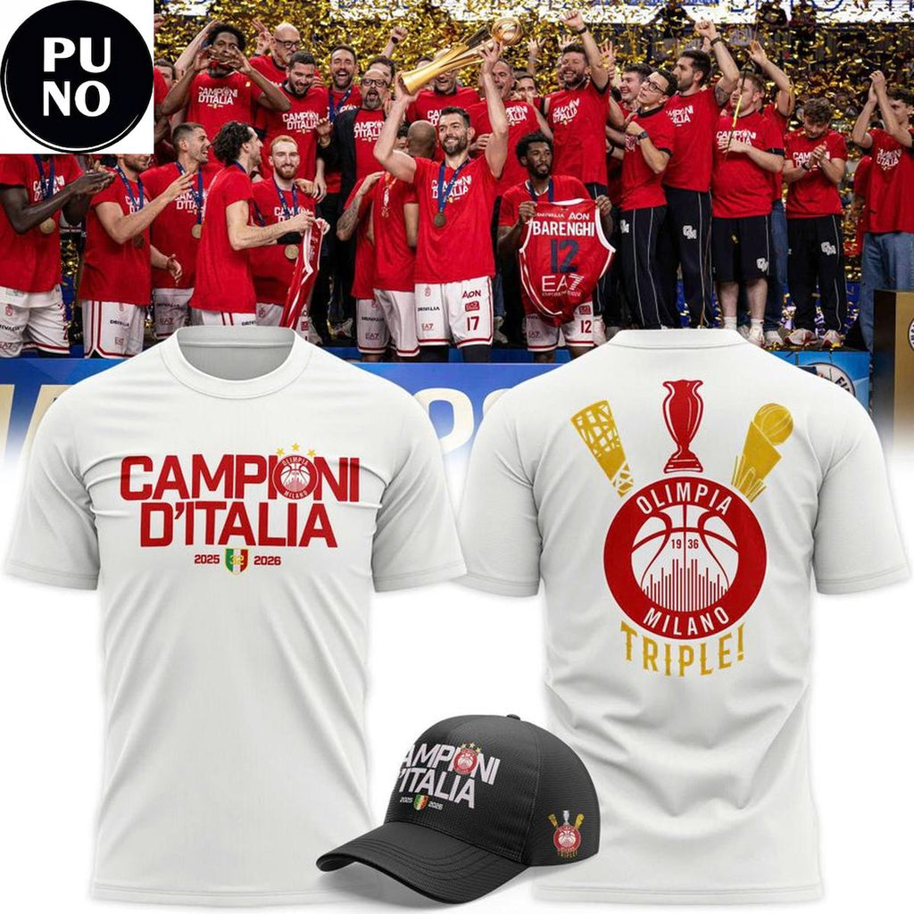 Olimpia Milano 2026 Campioni d'Italia T-Shirt