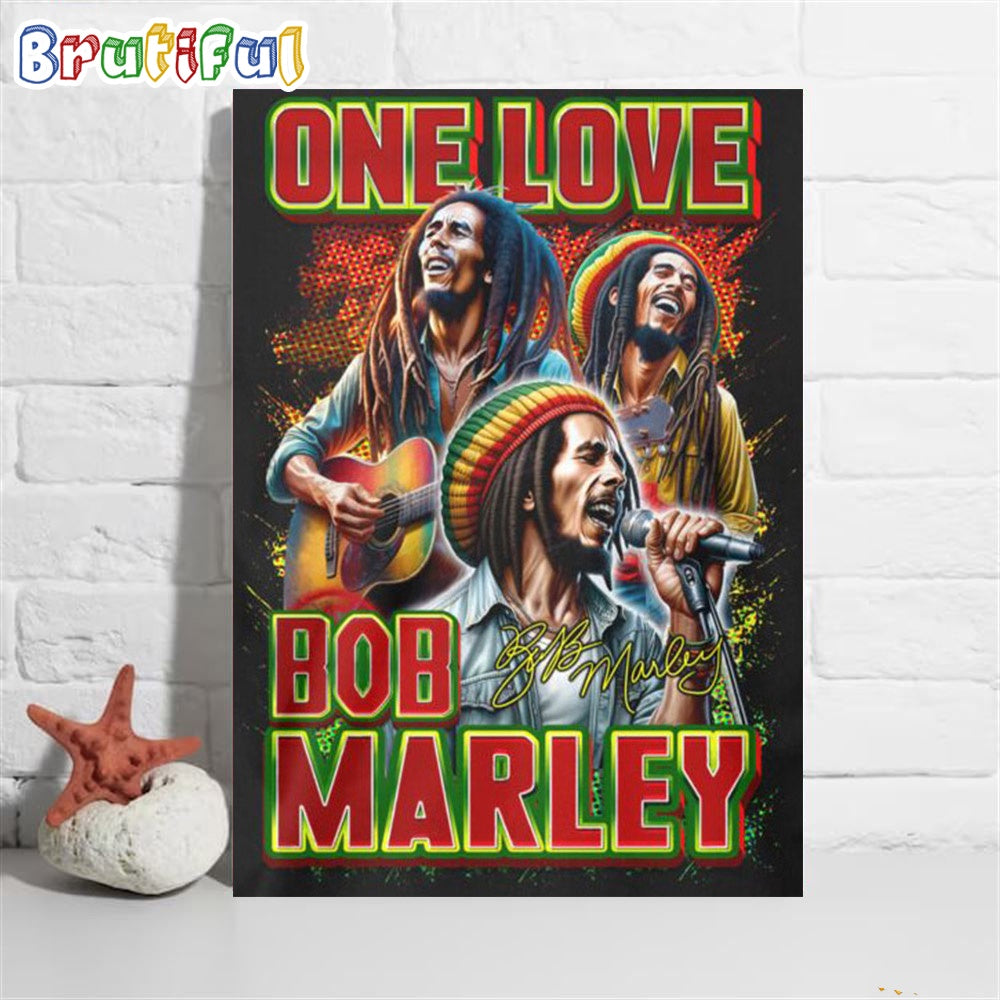 One Love Bob Marley Wall Decor Poster Canvas