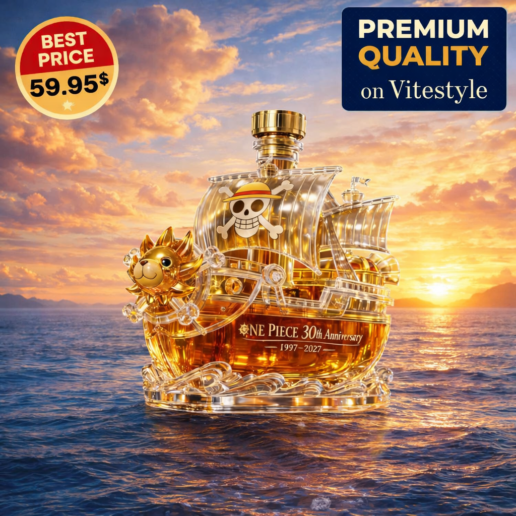 One Piece 30th Anniversary Pirate Ship Whiskey Bottle
