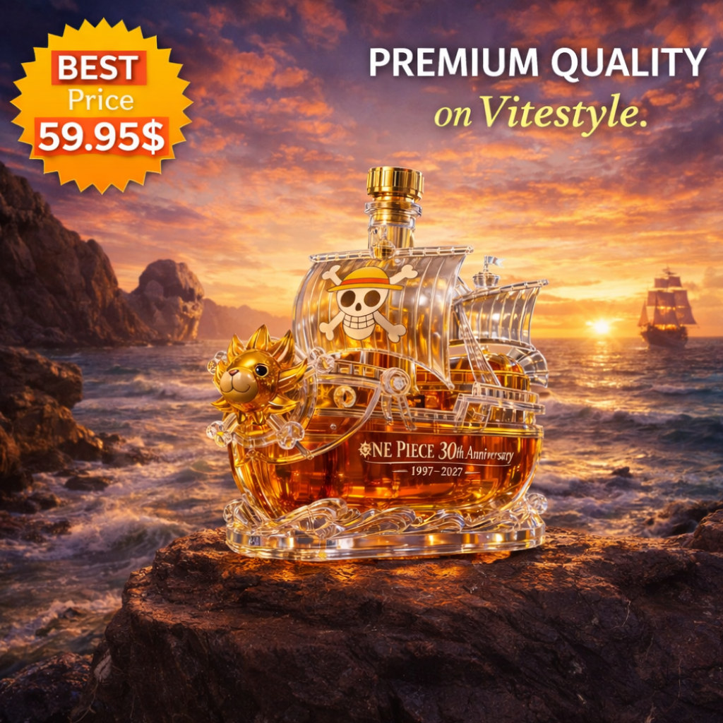One Piece 30th Anniversary Pirate Ship Whiskey Bottle
