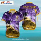 Orca Wave And Moon Minnesota Vikings Aloha Shirt