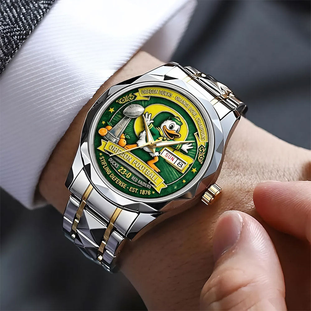 Oregon Ducks Football Orange Bowl Champions Alloy Luxury Quartz Watch - MAITM14354