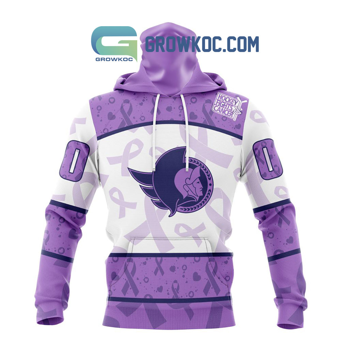 Ottawa Senators Lavender Fight Cancer Personalized Hoodie Shirts