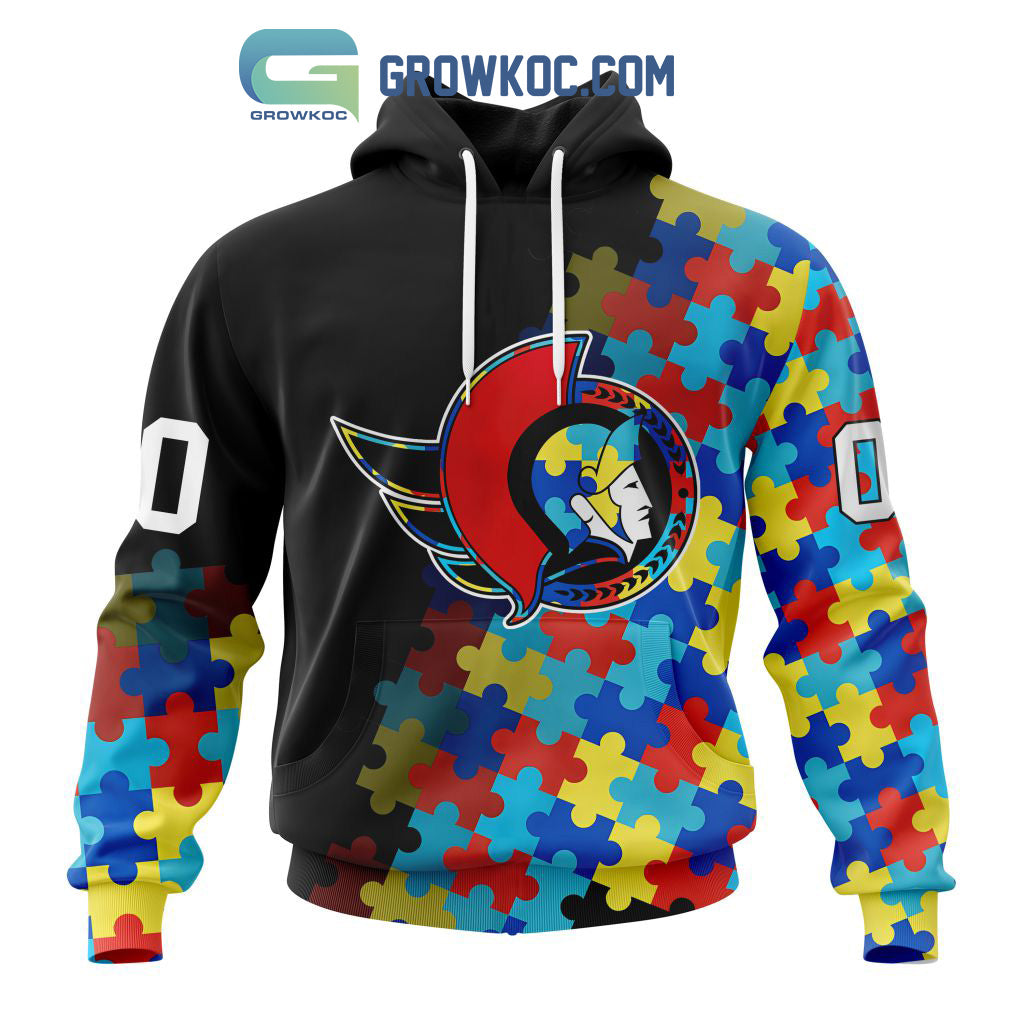 Ottawa Senators Puzzle Design Autism Awareness Personalized Hoodie Shirts