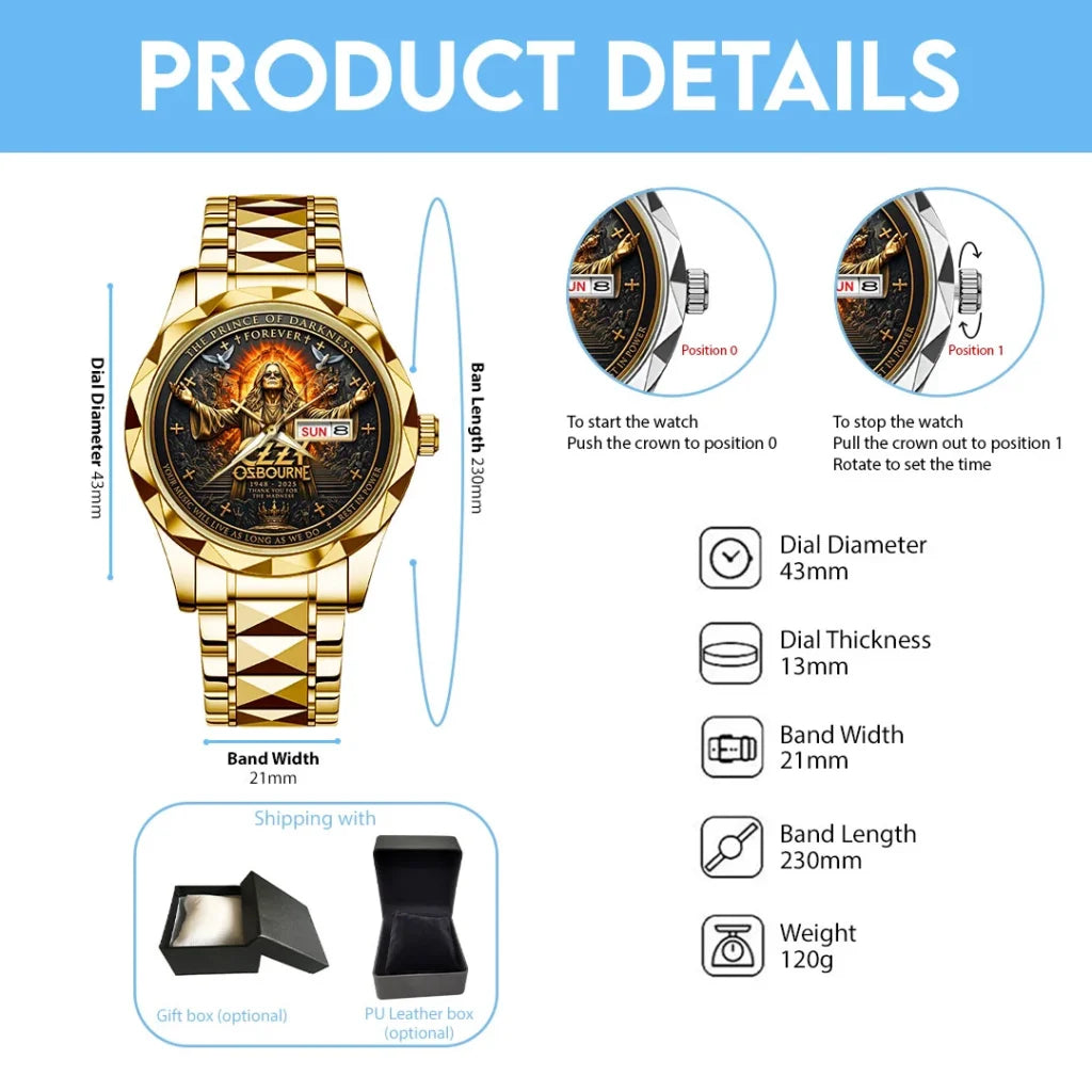 Ozzy Osbourne Alloy Luxury Quartz Watch - TMTHU8796