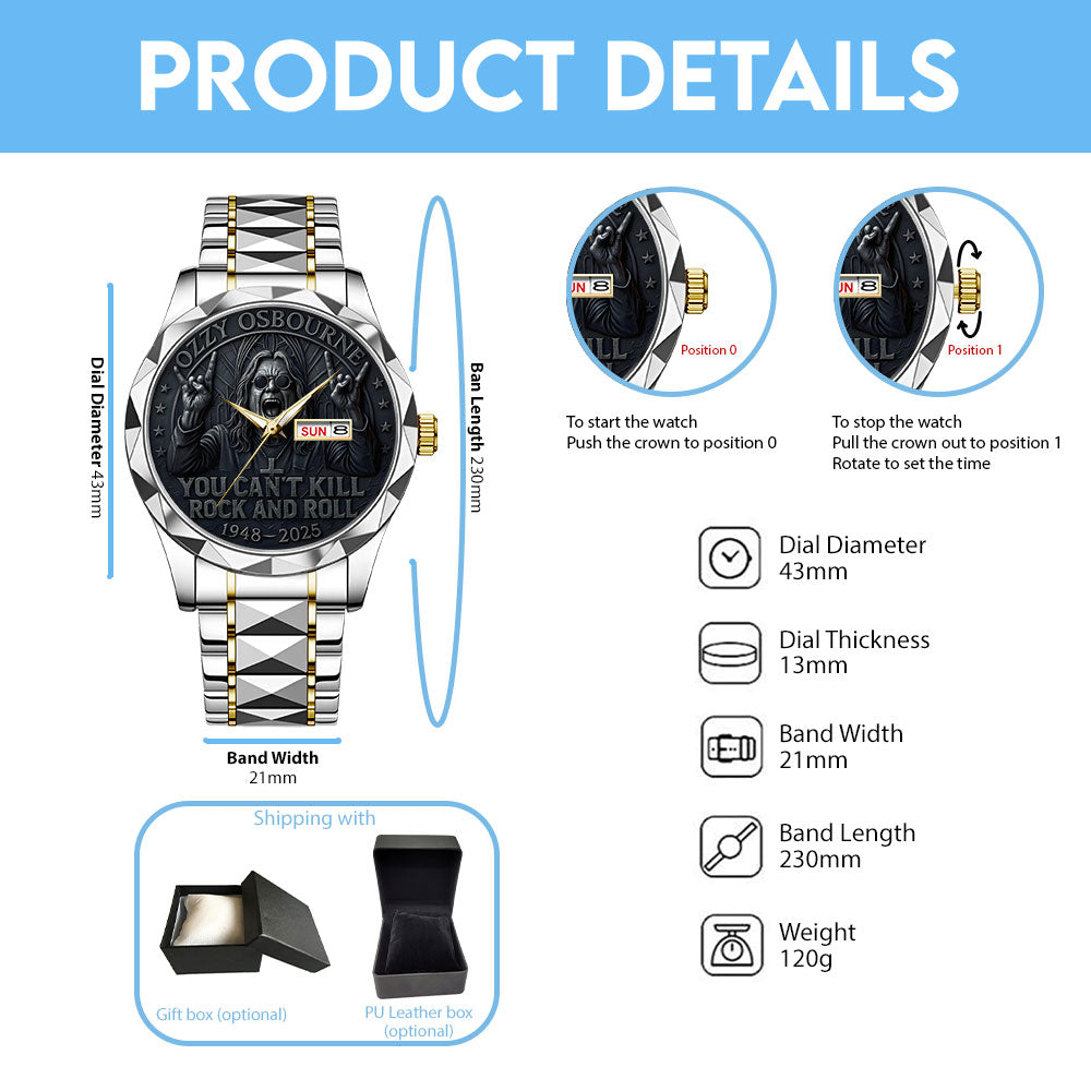 Ozzy Osbourne Alloy Luxury Quartz Watch - TANTN 14714