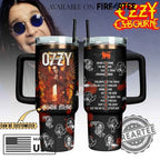 Ozzy Osbourne Custom Stanley Tumbler with Handle – Personalized Song List Drinkware