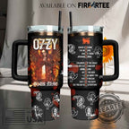 Ozzy Osbourne Custom Stanley Tumbler with Handle – Personalized Song List Drinkware
