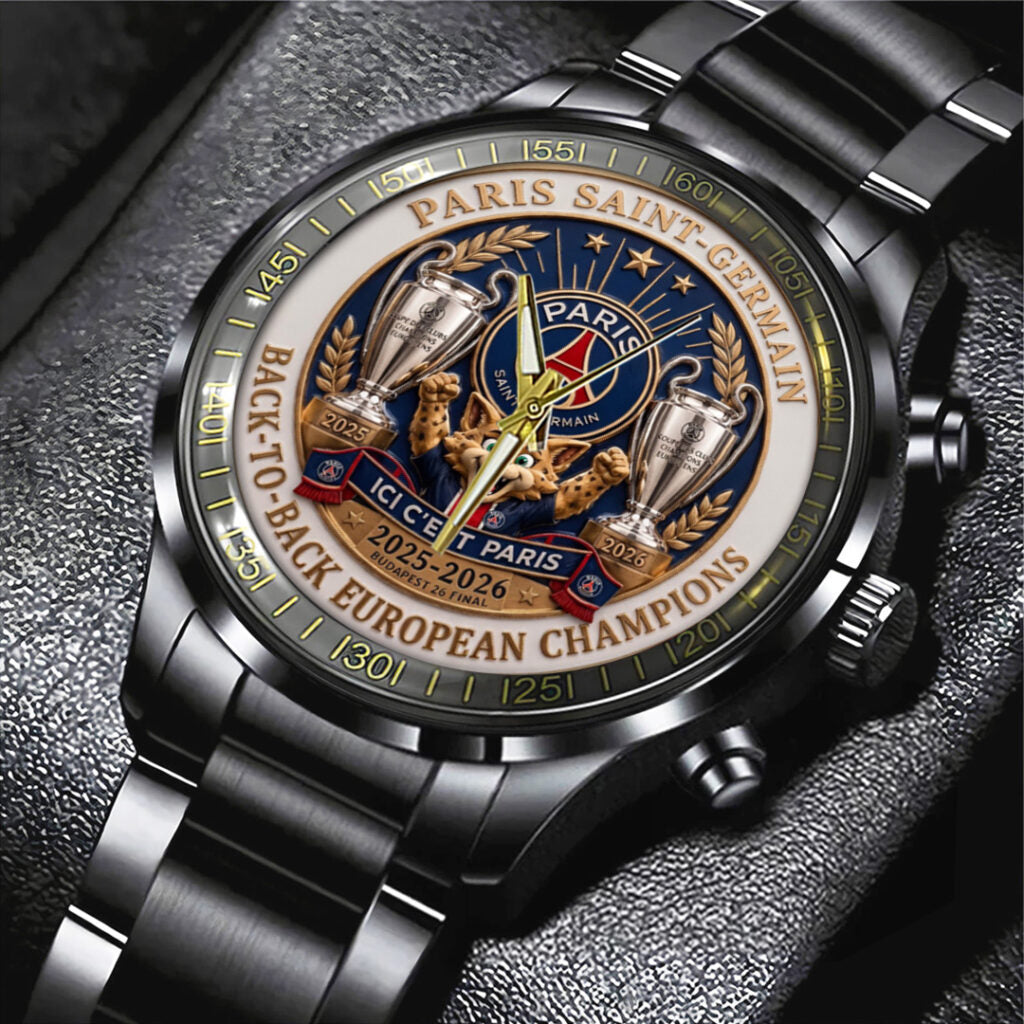 Paris Saint-Germain Champions of Europe 25/26 Black Stainless Steel Watch - TANTN23314