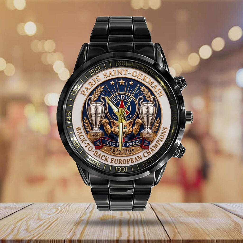 Paris Saint-Germain Champions of Europe 25/26 Black Stainless Steel Watch - TANTN23314