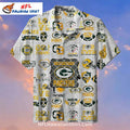 Packers Hawaiian Shirt With Grid Of Team Logos And Icons