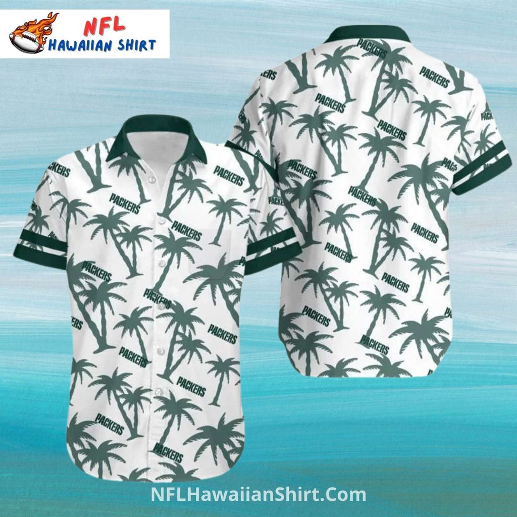 Packers Hawaiian Shirt With Palm Tree Print And Team Logo