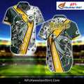 Packers Hawaiian Shirt featuring Skeleton Graphic And Logo
