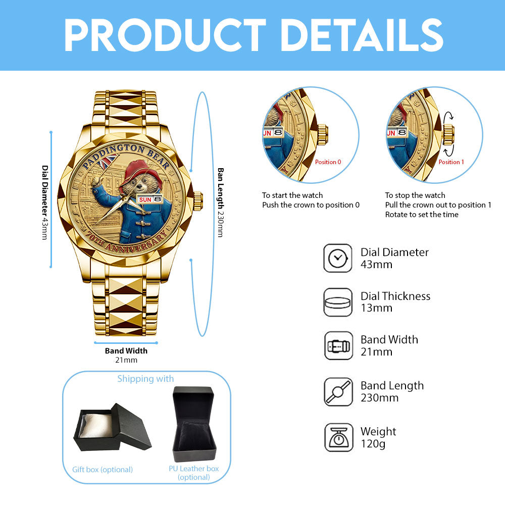 Paddington Bear 70th Anniversary 2028 Alloy Luxury Quartz Watch - TMTHU4016