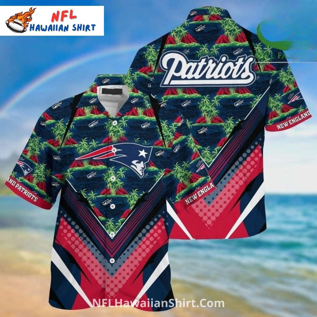 Palm Tree Paradise New England Patriots Hawaiian Shirt