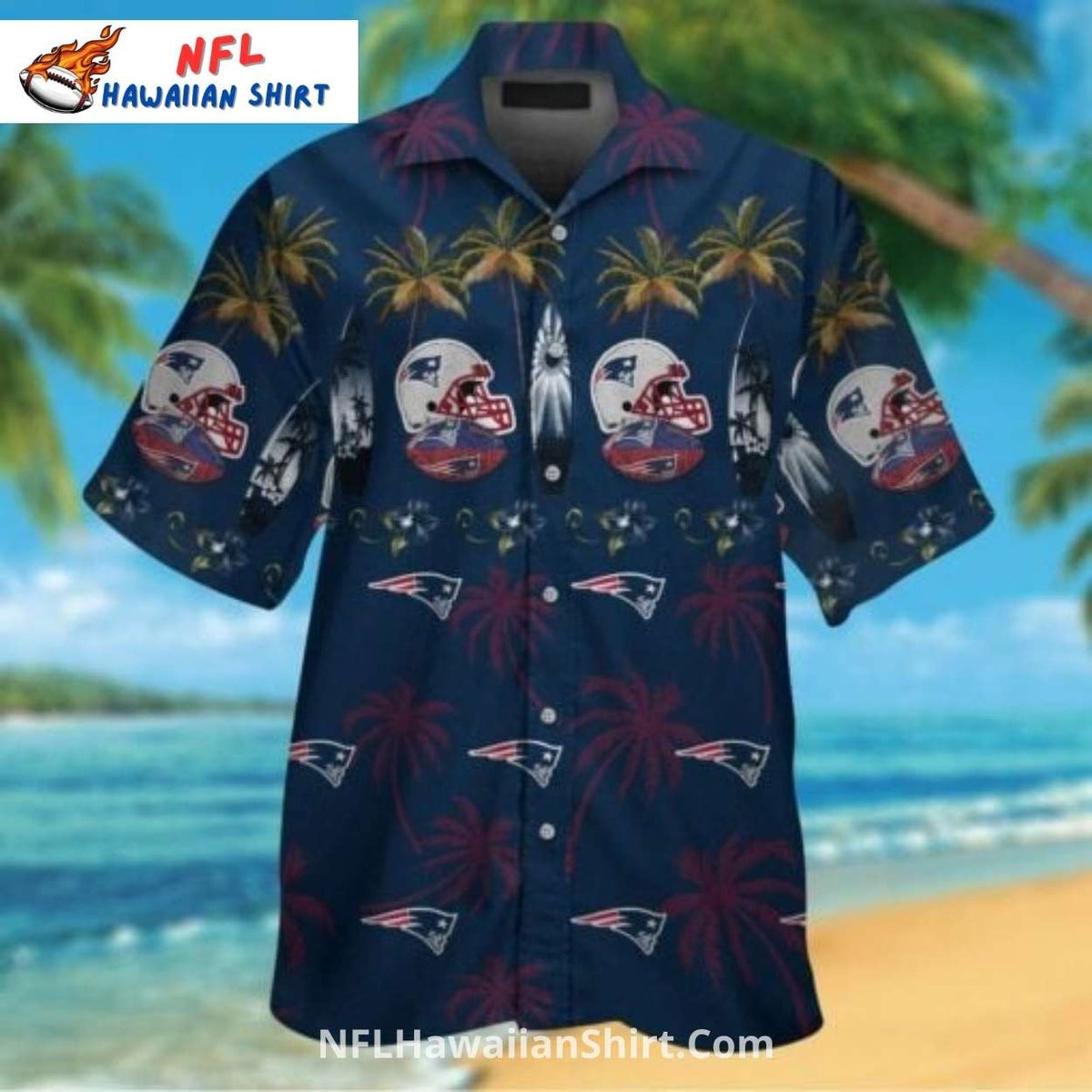 Palm Tree Sunset New England Patriots Hawaiian Shirt