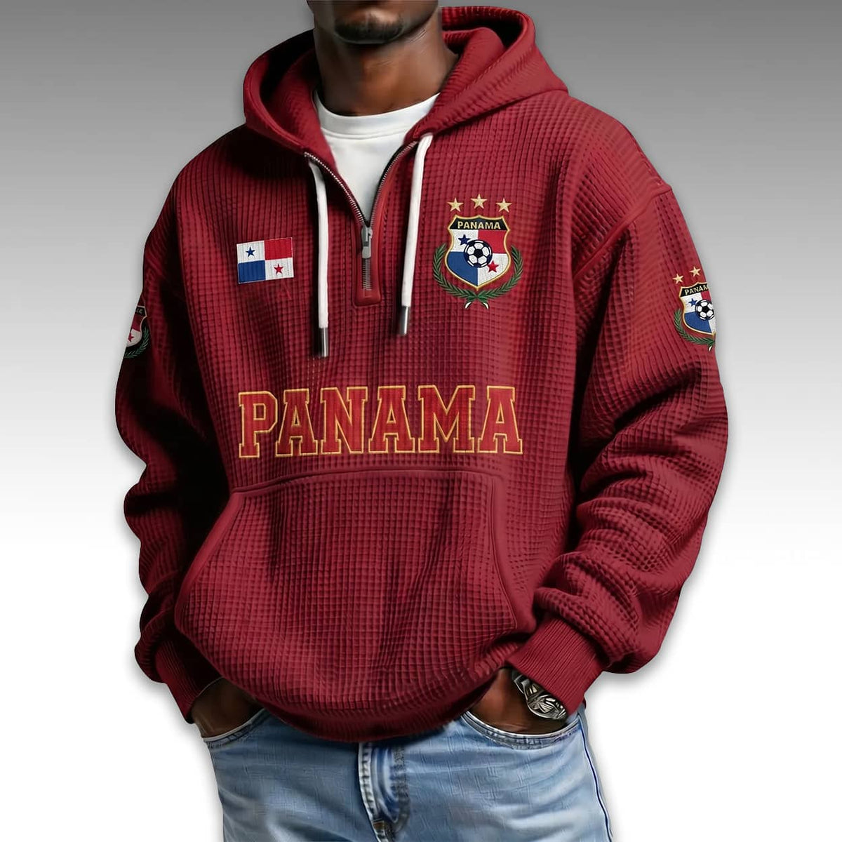 Panama World Cup 2026 Waffle Quarter Zip Hoodie