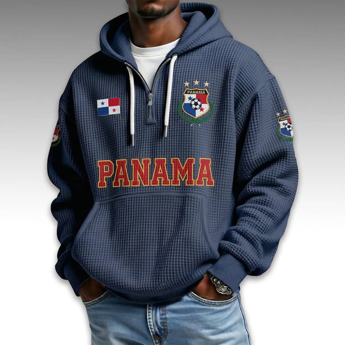 Panama World Cup 2026 Waffle Quarter Zip Hoodie