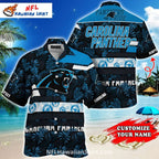 Panthers Pride Floral Carolina Panthers Hawaiian Shirt – Custom Name