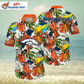 Parrot And Tropical Leaf Denver Broncos Hawaiian Shirt