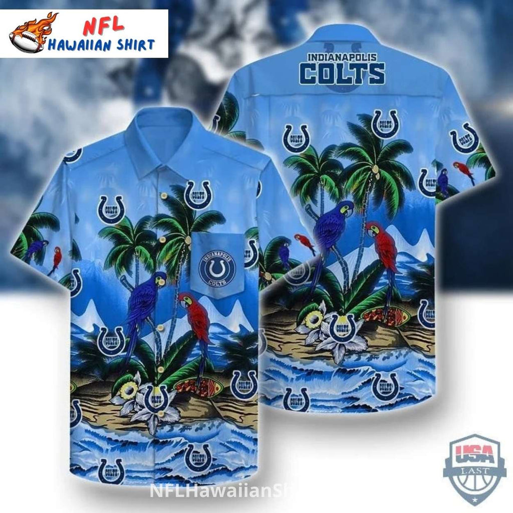 Parrot Tropical Island Indianapolis Colts Hawaiian Shirt