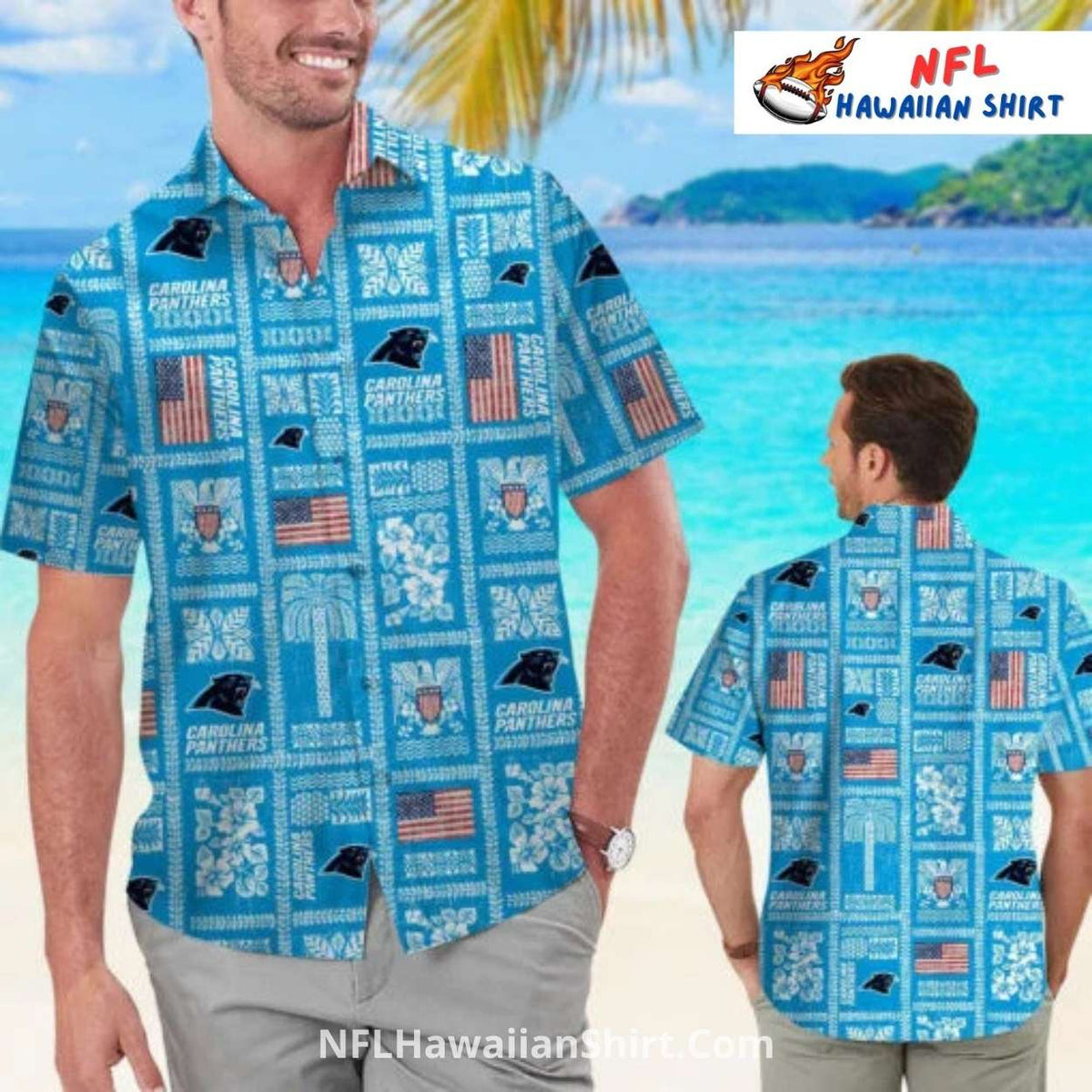 Patchwork Carolina Panthers Hawaiian Shirt – Tropical Patriot