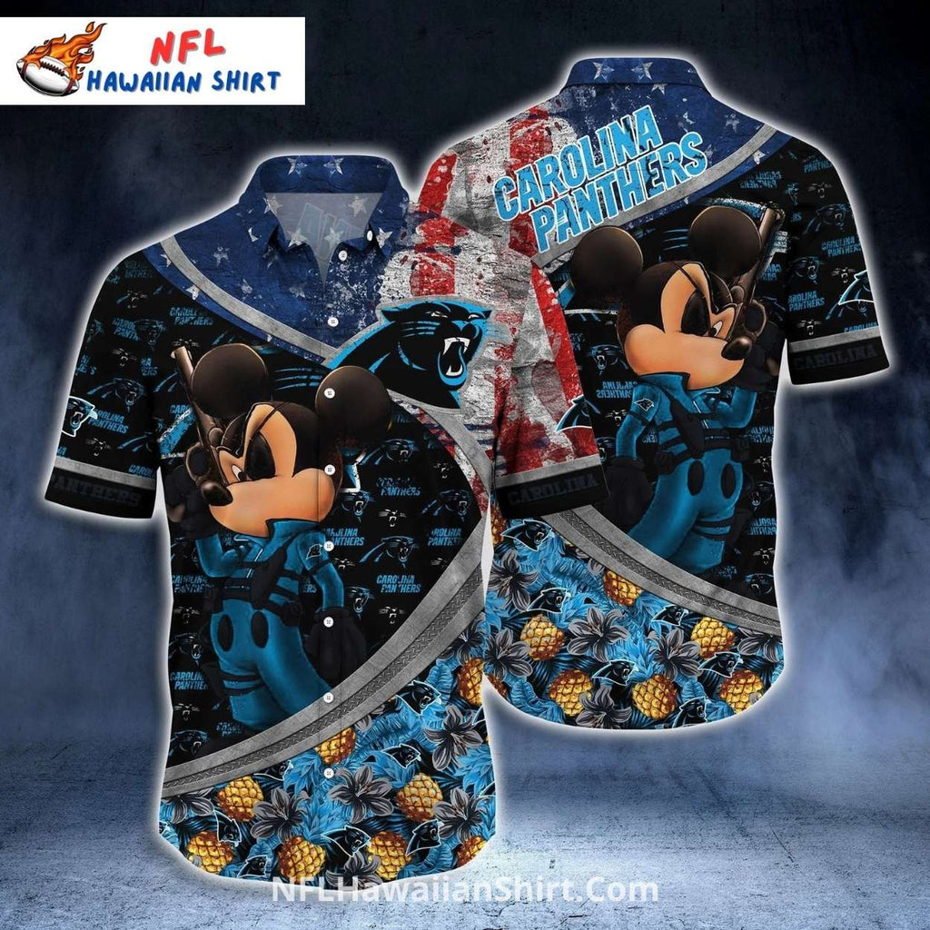 Patriotic Cartoon Carolina Panthers Aloha Shirt – Fun Pineapple