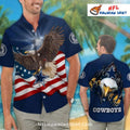 Patriotic Dallas Cowboys Eagle Flag Beach Shirt