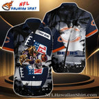 Patriotic Pride Chicago Bears Hawaiian Shirt – Custom Name Option