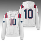 Patriots Drake Maye 10 Waffle Hoodie