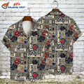 Patriots Hawaiian Shirt – Beige Tribal Patchwork Pattern